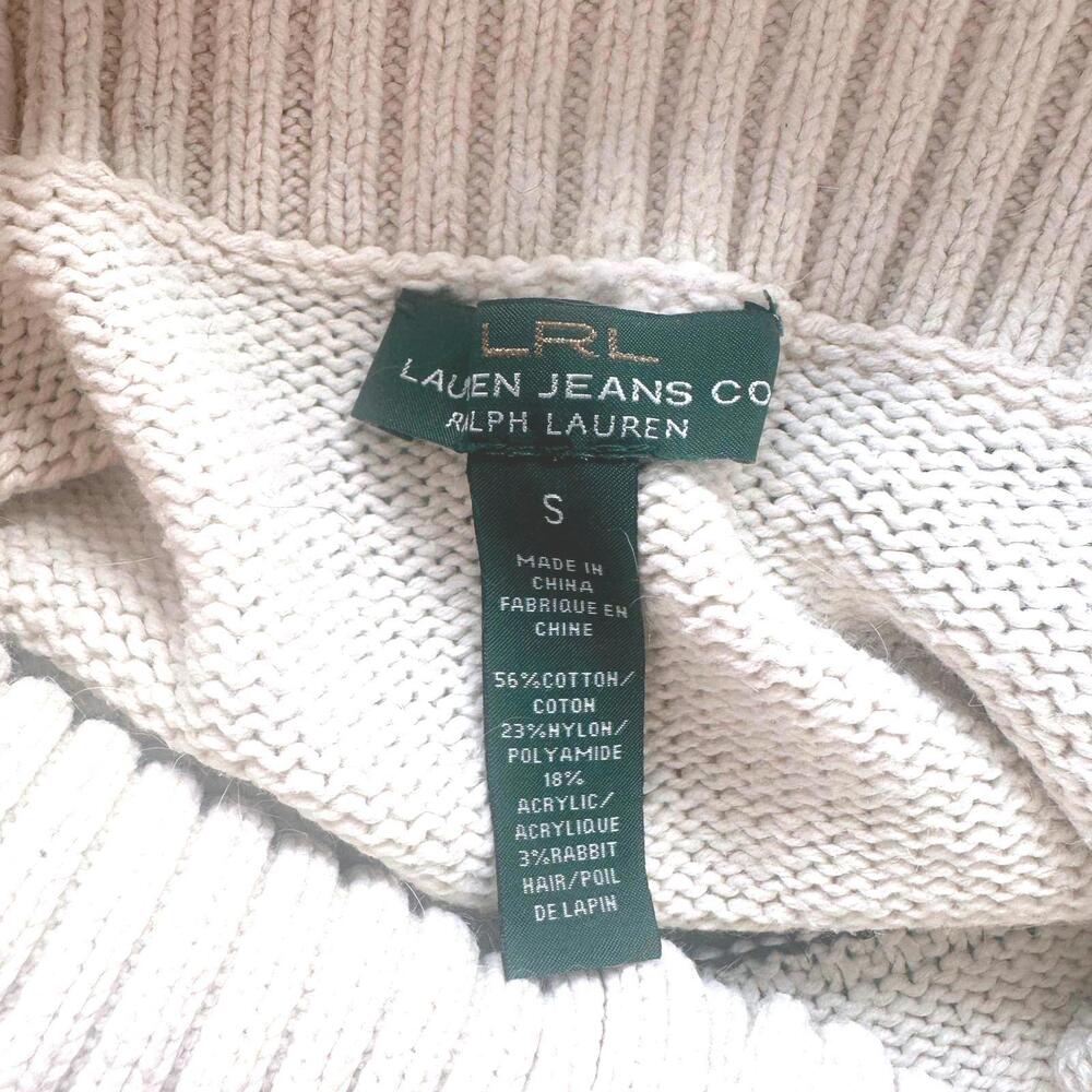 Lauren Jeans Co. Ralph Lauren Women Turtleneck cotton Blend Boho Knit Sweater-S - Picture 2 of 9